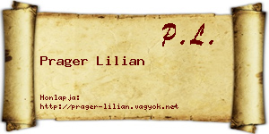 Prager Lilian névjegykártya
